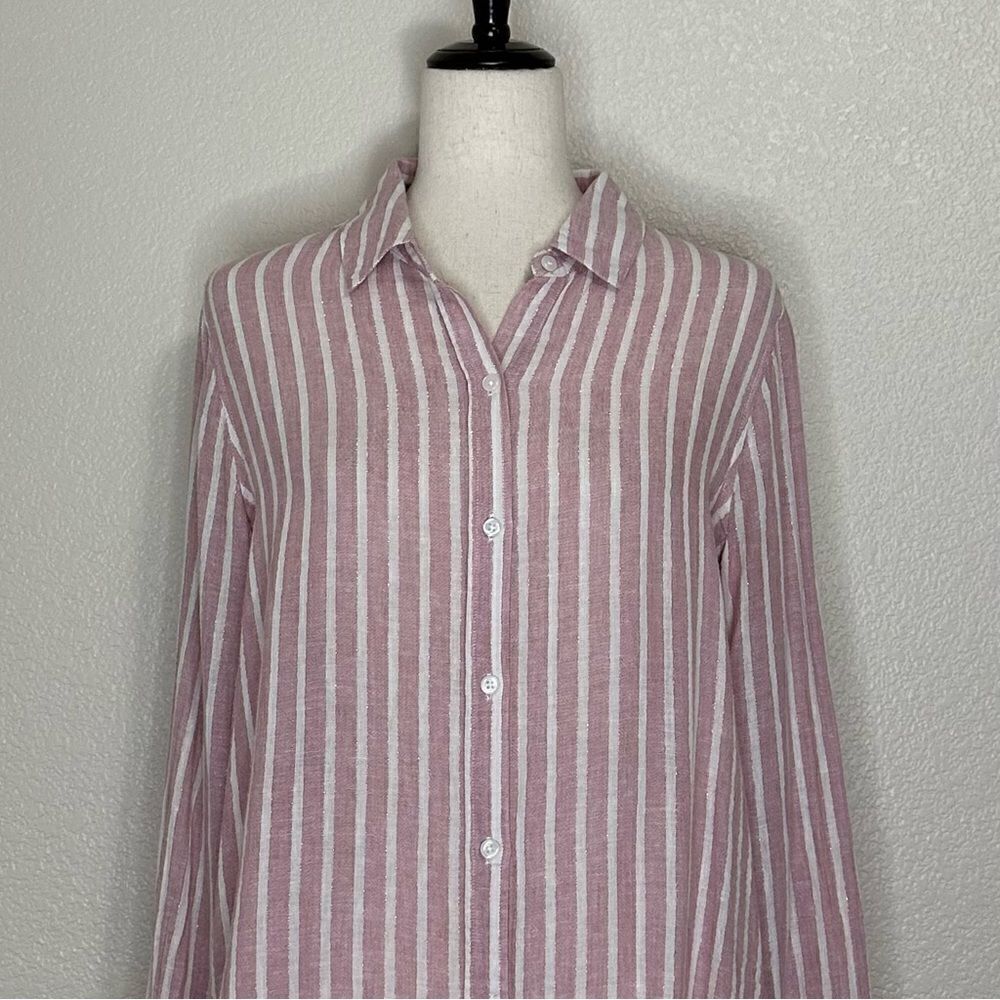 Rails Linen Blend Sydney Stripe Button Down Shirt… - image 4
